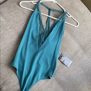 Express xs blue lace body suit. Brand new w tags